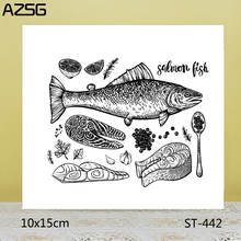 AZSG Salmon Fish Sashimi Caviar Clear Stamps/Seals For DIY Scrapbooking/Card Making/Album Decorative Silicone Stamp Crafts 2024 - buy cheap