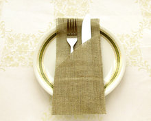 fashion Rustic wedding silverware burlap cutlery holders pocket Engagement Anniversary Christmas banquet party table decorations 2024 - buy cheap