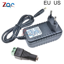 Adaptador de controlador de enchufe europeo y estadounidense de 24W, AC 110V, 220V a DC 12V, 2A, 5V, 1A, 5,5x2,1mm, conector hembra para convertidor de tira LED 2024 - compra barato