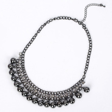 Novo colar de cristal de bolas pretas vintage de luxo. Colar de charme gargantilha de declaração colares e pingentes para mulheres # n068 2024 - compre barato