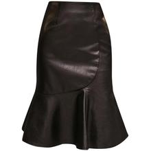 Plus Size 2XL Pu  autumn fashion Trumpet / Mermaid Skirts faux Leather Skirts Women  high waist package hip skirt 2024 - buy cheap