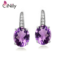 CiNily-pendientes de circonita de cristal delicado para mujer, joyería chapada en plata, regalo de lujo, completamente enjoyado 2024 - compra barato