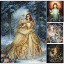 full square/round drill 5D diy diamond painting"Fantasy Anime beauty animals "embroidery pattern  cross stitch mosaic room decor 2024 - buy cheap