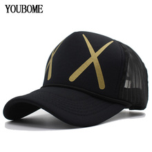 Youbome boné de beisebol unissex, chapéu casual de marca com traseira, tecido com 5 painéis de malha, para o verão, hip-hop, casquette, boné do papai 2024 - compre barato