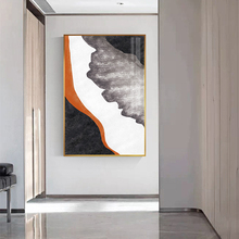 Pintura en lienzo de bloque gris y naranja abstracto, póster minimalista, Impresión de moda, arte de pared para sala de estar, imagen de Arte Moderno 2024 - compra barato