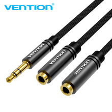 Vention Headphone Extension Cable 3.5mm Audio Cable Male to 2 Female Jack 3.5mm Earphone Splitter Aux Cable for iPhone 8 Mic PC 2024 - buy cheap