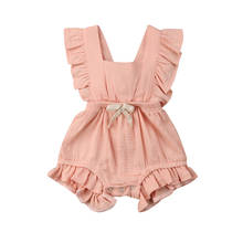 MUQGEW Girls Boutique Outfits Kids Clothes Newborn Infant Baby Girls Color Solid Ruffles Backcross Romper Bodysuit Outfits 2024 - buy cheap