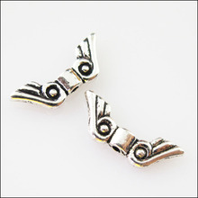 Espaciador de alas de animales tibetano de plata pequeña, dijes de cuentas, 5,5x16mm, 80 Uds., nuevo 2024 - compra barato