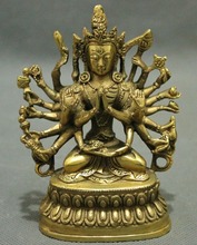 Elaborado budismo tibetano bronze buda avalokiteshvara exorcismo estátua 2024 - compre barato