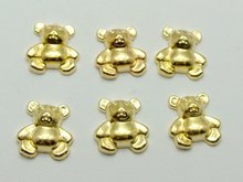 300pcs 12X11mm Gold Tone  Acrylic Bear Studs No Hole Cell Phone Deco Jewelry Accessories 2024 - buy cheap