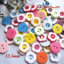 Baby buttons 100pcs 12.5mm 2 holes  Mix color plum flower decorative buttons for  baby sweater cardigan craft sewing accessories 2024 - buy cheap