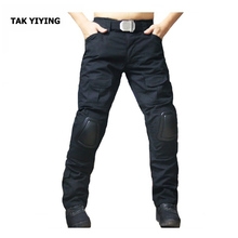 TAK YIYING mountaineering trousers men zipper camping hiking pants Outdoor Hunting Pants With Knee Pads Black 2024 - buy cheap