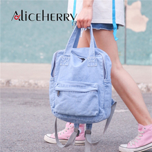 Японский Джинсовый Рюкзак для колледжа, Одноцветный Повседневный классический винтажный дорожный рюкзак, сумка на плечо для пары, школьные сумки для девочек 2024 - купить недорого