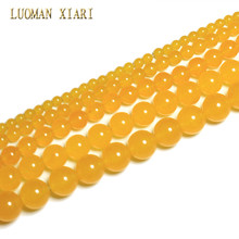 White Stone Dyed Yellow Color Round Loose Stone Beads For Jewelry Making DIY Bracelet Necklace Material 4/6/8/10/12 mm Strand 2024 - buy cheap