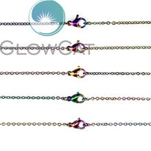 1pc C-22182 Rainbow Color 1.6mm Stainless Link Chain Necklaces For Women Girl Kids Jewelry Making 18''/20''/24''/28'' 2024 - buy cheap