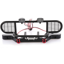 Parachoques de Metal para coche teledirigido, con 4 luces LED, gancho de remolque para 1/10 RC4WD AXIAL SCX10 Crawler, pieza de coche 2024 - compra barato