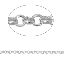 DoreenBeads Aluminum Link Rolo Cable Chains Round Silver Color 6mm(2/8")Dia.,2 M 2024 - buy cheap