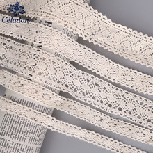 5 Yard/lot Beige Color Patchwork Cotton Crocheted Lace Ribbon Wedding Party Craft Apparel Sewing Fabric DIY Handmade Accessories 2024 - купить недорого