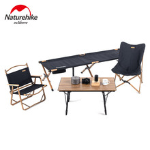 Naturehike cadeira dobrável para acampamento, cadeira de mesa com revestimento de madeira e liga de alumínio, portátil, mobília para acampamento ao ar livre 2024 - compre barato