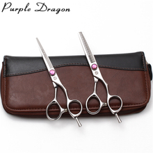 6.0" 17.5cm Japanese 440C Purple Dragon Hairdresser's Scissors Regular Scissors Thinning Shears Barber Makas Hair Scissors Z9014 2024 - buy cheap