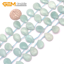 Gem-inside 10x14mm Drip Faceted Pure Amazonite Beads Natural Stone Loose Beads For Jewelry Making Strand 15" Inches DIY Gifts! 2024 - buy cheap