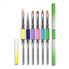 2 Way Nail Art Brush Drawing Painting Liner Ombre Gradient Nail Pen UV Gel Polish Pigment Mixing Manicure Nail Tools 2024 - buy cheap