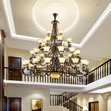 Hotel Compound Building Large Chandelier American style Living Room Iron Chandeliers European style Three Layers Hanging Lamps 2024 - buy cheap