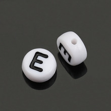 DoreenBeads 500Pcs Acrylic Alphabet/Letter "E" Flat Round Spacer Beads 7mm(B08332), yiwu 2024 - buy cheap