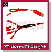 V929 Battery USB charger with JST Plug 1 to 5 Charging Cable for Wltoys V929 V949 V959 Syma X1 UFO 2024 - buy cheap