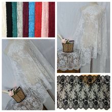 3M/Lot 9Color Nylon Dress Eyelash Lace Fabric 70CM Wide Soft Black White Bilateral Lace Trim DIY Clothing Wedding Accessories 2024 - buy cheap