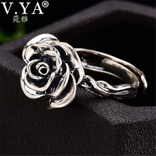 Женское кольцо V.YA, регулируемое кольцо из стерлингового серебра 925 пробы с розами 2024 - купить недорого