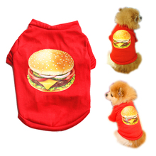 Одежда для собак, жилет с гамбургерами для собак, футболки, летняя модная одежда для домашних животных, футболка для собак, одежда для чихуахуа 2024 - купить недорого