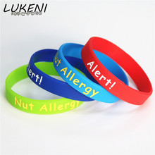 Luxueni-pulseira de silicone alerta médica 50 segundos, antialérgica, tamanho adulto, 4 cores, braceletes de silicone sh110a 2024 - compre barato