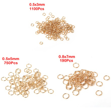 DIY 0.5x3mm/0.5x5mm/0.8x7mm 190-1100Pcs Rose Gold Plated Jump Rings Single& Loop Open Split Rings For Jewelry Findings Connector 2024 - buy cheap