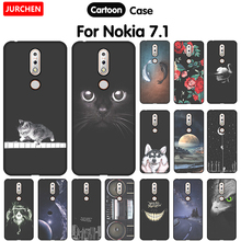 JURCHEN Soft Cover For Nokia 7.1 Case Cute Print Skin Silicone Black Phone Case For Nokia 7.1 Hoesje Nokia7.1 Case 2018 5.84inch 2024 - buy cheap