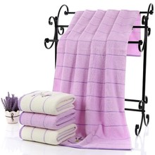Nova mulher luxo branco roxo lavanda toalha de banho serviette de bain adulte bordado grandes toalhas de praia 70x140cm 2024 - compre barato