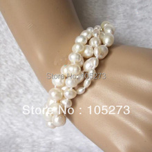 New Arriver Pearl Jewelry 7-8inch AA 3-10MM White 4Row Genuine Freshwater Pearl Bracelet Fashion Lady's Jewelry Free Shipping 2024 - buy cheap