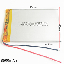 Литий-полимерная аккумуляторная батарея 3,7 в 3500 мАч 406090 для GPS PSP DVD PAD E-Book tablet pc Laptop power bank video game 2024 - купить недорого