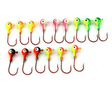 Hengjia Lot 40pcs Red Hook 7g Lead Round Head Fishing Lure Jigs Hooks 2024 - buy cheap