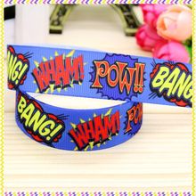 Новый 7/8 ''Бесплатная доставка pow bang Печатный grosgrain лента для волос бант головной убор украшение для вечеринки оптовая продажа OEM 22 мм H3801 2024 - купить недорого