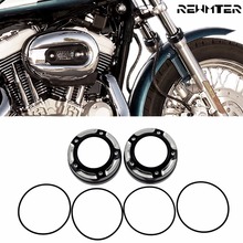 Tapacubos de horquilla de aluminio para motocicleta Harley Sportster XL, negro y cromado, 39mm, 2000-2014, 2015, 2016, 2017 2024 - compra barato