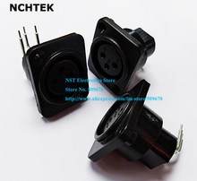NCHTEK XLR 3-Pin Panel Chassis Female Jack with angle pins/Free Shipping/25PCS 2024 - buy cheap