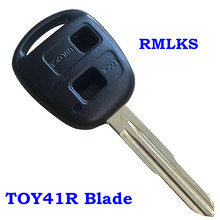 Чехол для автомобильного ключа TOY41, для Toyota RAV4 Corolla Yaris с 2 кнопками дистанционного управления 2024 - купить недорого