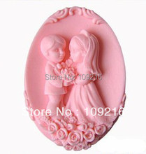 wholesale!!!1pcs The Bride And Groom (S138) Silicone Handmade Soap Mold Crafts DIY Mold 2024 - buy cheap