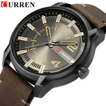 CURREN-Reloj de pulsera de cuero de moda para hombre, cronógrafo de cuarzo, de negocios, resistente al agua, masculino 2024 - compra barato