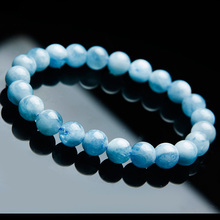 Natural Blue Ice Aquamarine Bracelet 7mm 8mm 9mm 10mm Women Men Stretch Clear Round Bead Stone Bracelet Crystal AAAAA Jewelry 2024 - buy cheap