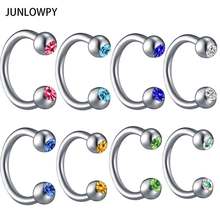 JUNLOWPY Mix 10pcs/lot 6/8/10/12/14 Horseshoe Nose Piercing Body Jewelry Silver CBR Septum Lip Labret Eyebrow Nipple Bar 16g 2024 - buy cheap