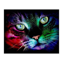 Diamond Embroidery 5D DIY Diamond Painting Colored Cat Head Animal Diamond Painting Cross Stitch Rhinestone Mosaic  WZ 2024 - buy cheap