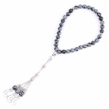 8mm natural floco de neve jaspers pedra 33 grânulos oração pulseira masculino muçulmano islâmico tasbih rosário charme pulseiras para jóias femininas 2024 - compre barato