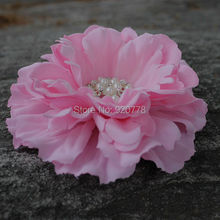 Peony flower with bling Rhinestone pearl fabric flower head flat back layered Gorgeous flower DIY hair accessories 120pcs/lot 2024 - buy cheap